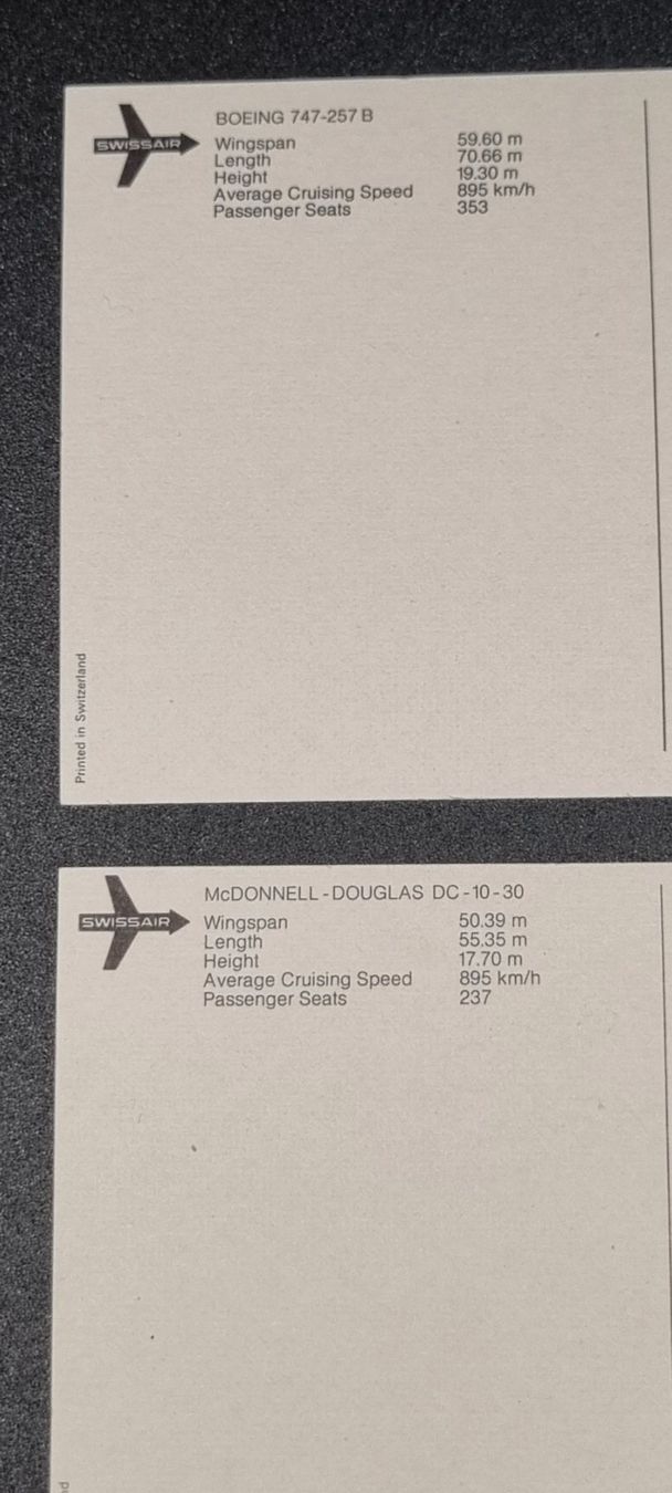 Ansichtskarten: Postkarte Swissair, 2 Stück – Neu (gemäss Beschreibung) aus Lachen SZ von LinDiscount 1