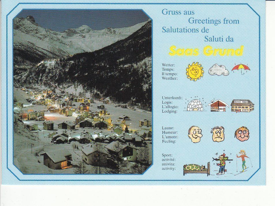 Ansichtskarten: Saas Grund um 1995 – Gebraucht aus Bürglen TG von StampGraf