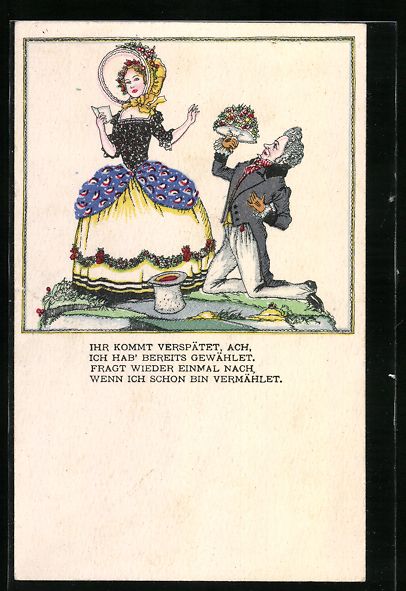 Cartoline postali: Robert Philippi: Eleganter Herr kniet mi – Usato da Berlin venduto da bartko-reher