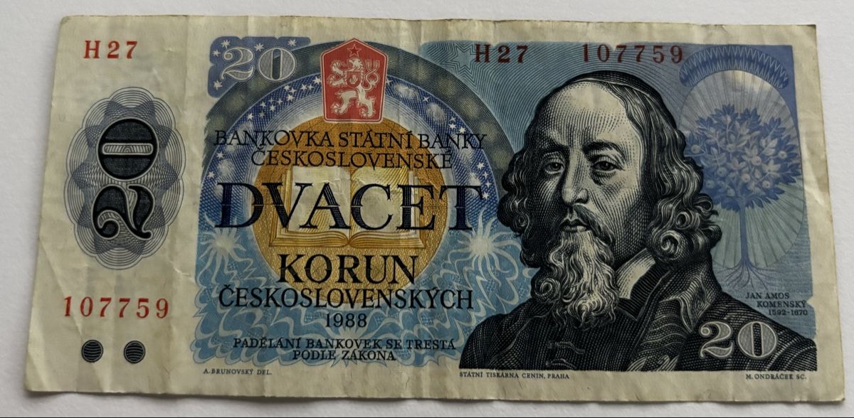 Banconote: 20 Korun Tschechoslowakei 1988 Banknote – Usato da Algetshausen venduto da Carrhard