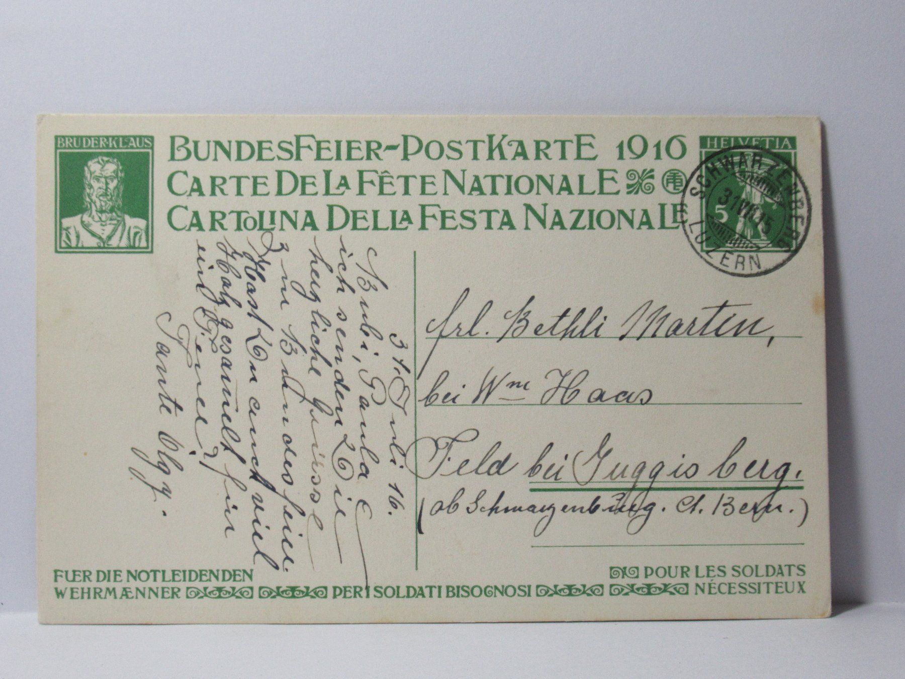 Cartes postales: Bundesfeier Postkarte  1916 – D'occasion à Grenchen par Bluemchen1900 1