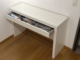 Schminktisch MALM Weiss mit Glasplatte und Schublade