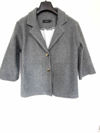 graue Jacke, Mantel, Blazer Gr. M Stoffjacke