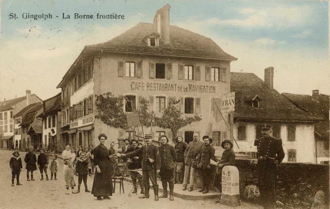 Ansichtskarten: St. Gingolph VS - La Born frontière / Café de la NAVIGATION – Gebraucht aus Brig von Valcards54