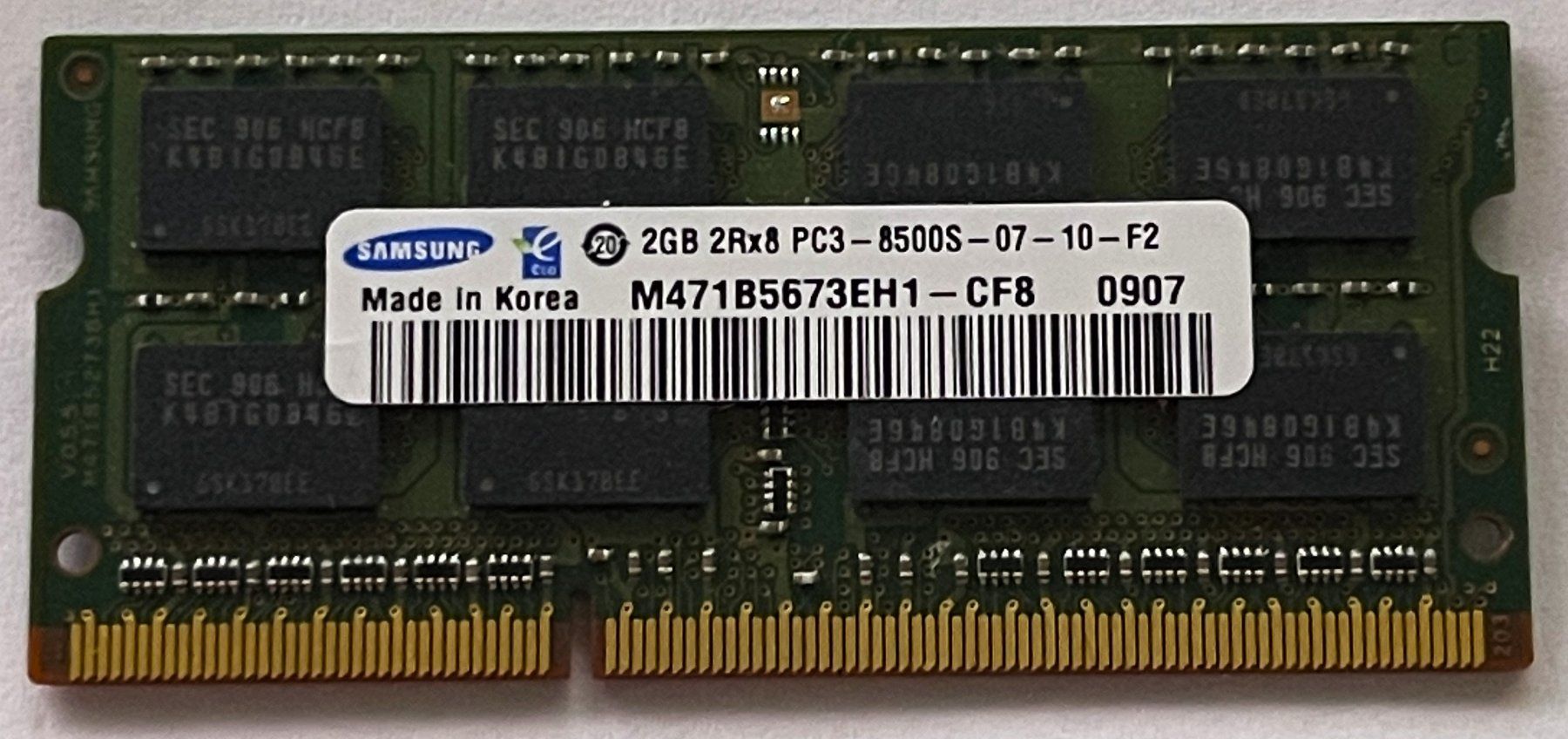 Samsung Memoria / RAM: SAMSUNG 2GB DDR3 PC3-8500S SO-DIMM – Usato da Semsales venduto da __Florian__ 1