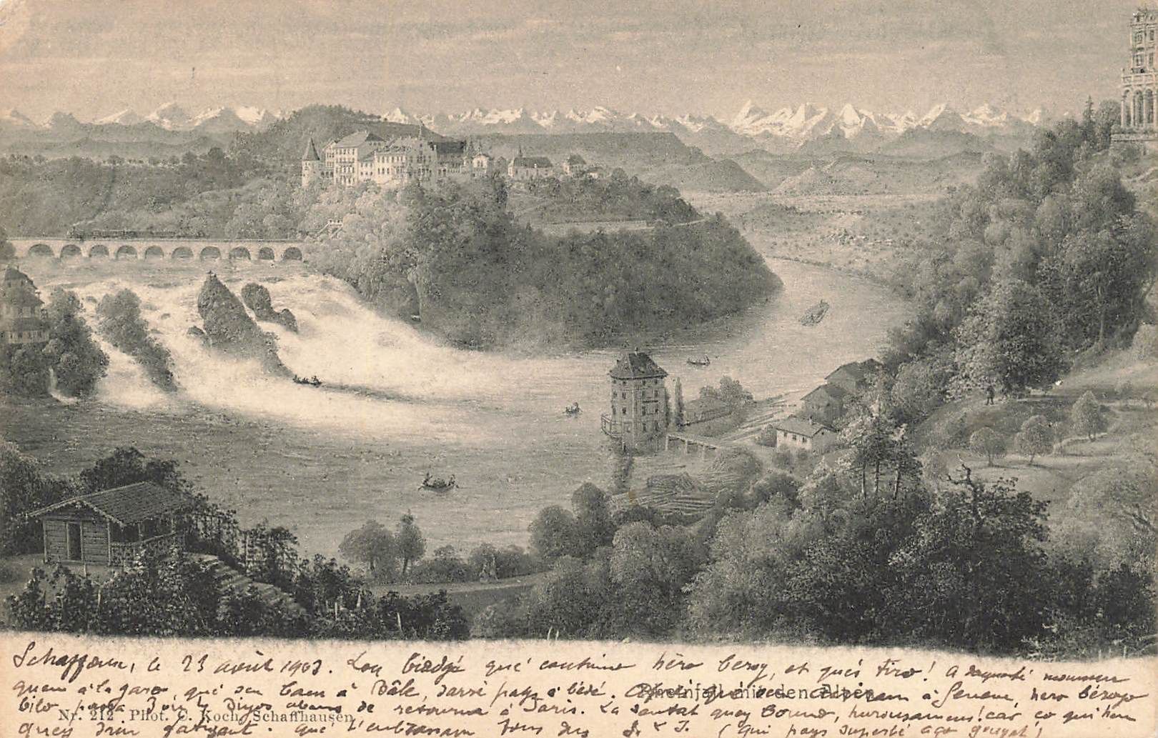 Ansichtskarten: Rheinfall – Gebraucht aus Biasca von Blenio71