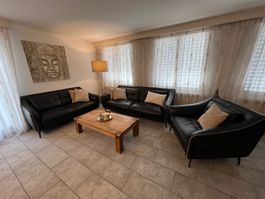 Sofa aus Echtleder schwarz