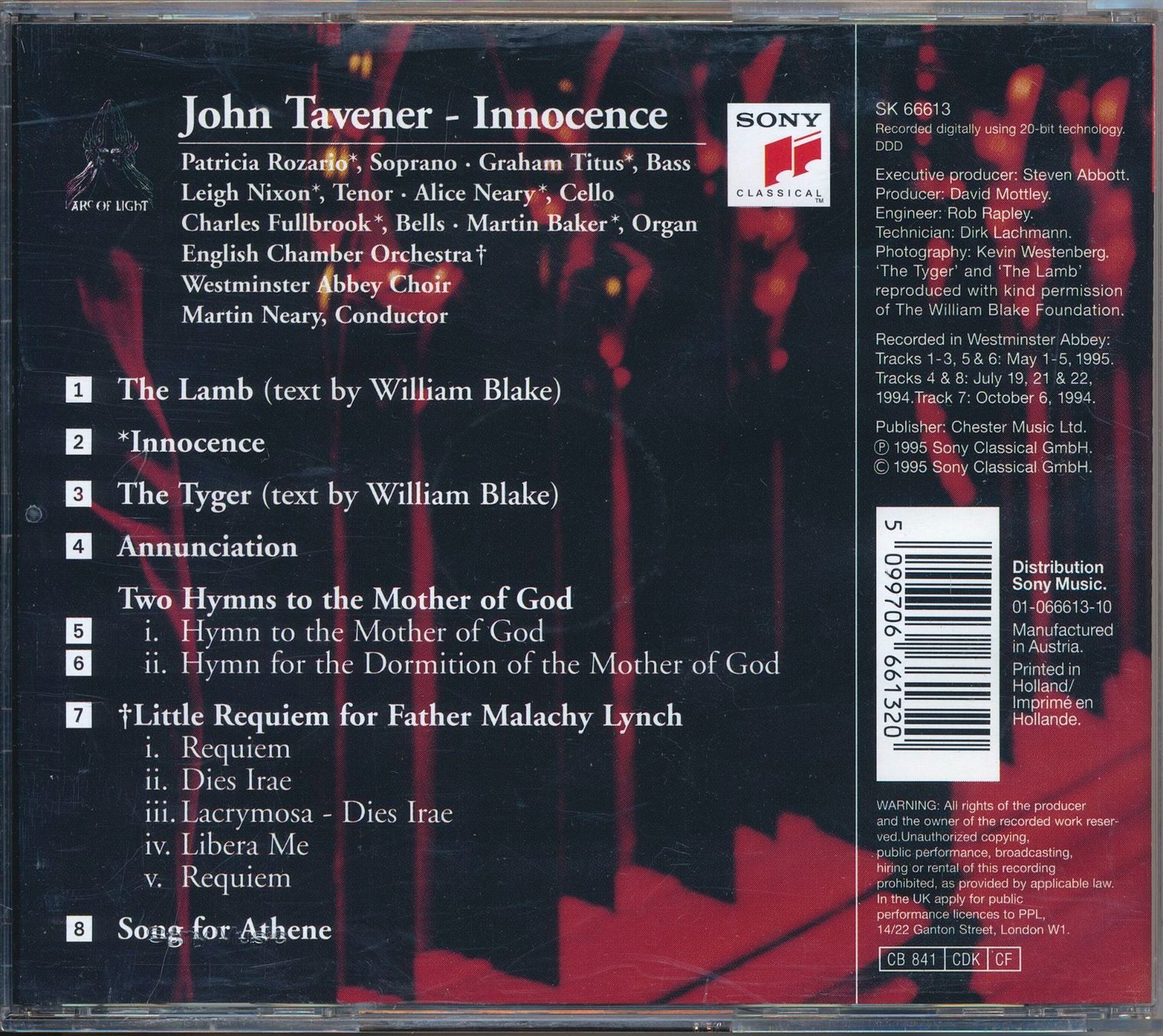 CDs: John Tavener - Innocence, Westminster Abbey Choir – Gebraucht aus Brugg AG von Eichstel 1