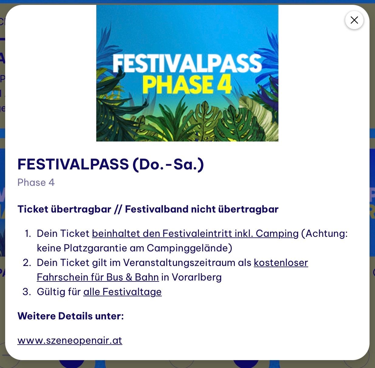 Tickets: FESTIVALPASS SZENE OPENAIR 2026 – Neu und originalverpackt aus Rupperswil von fmc_xy6m 1