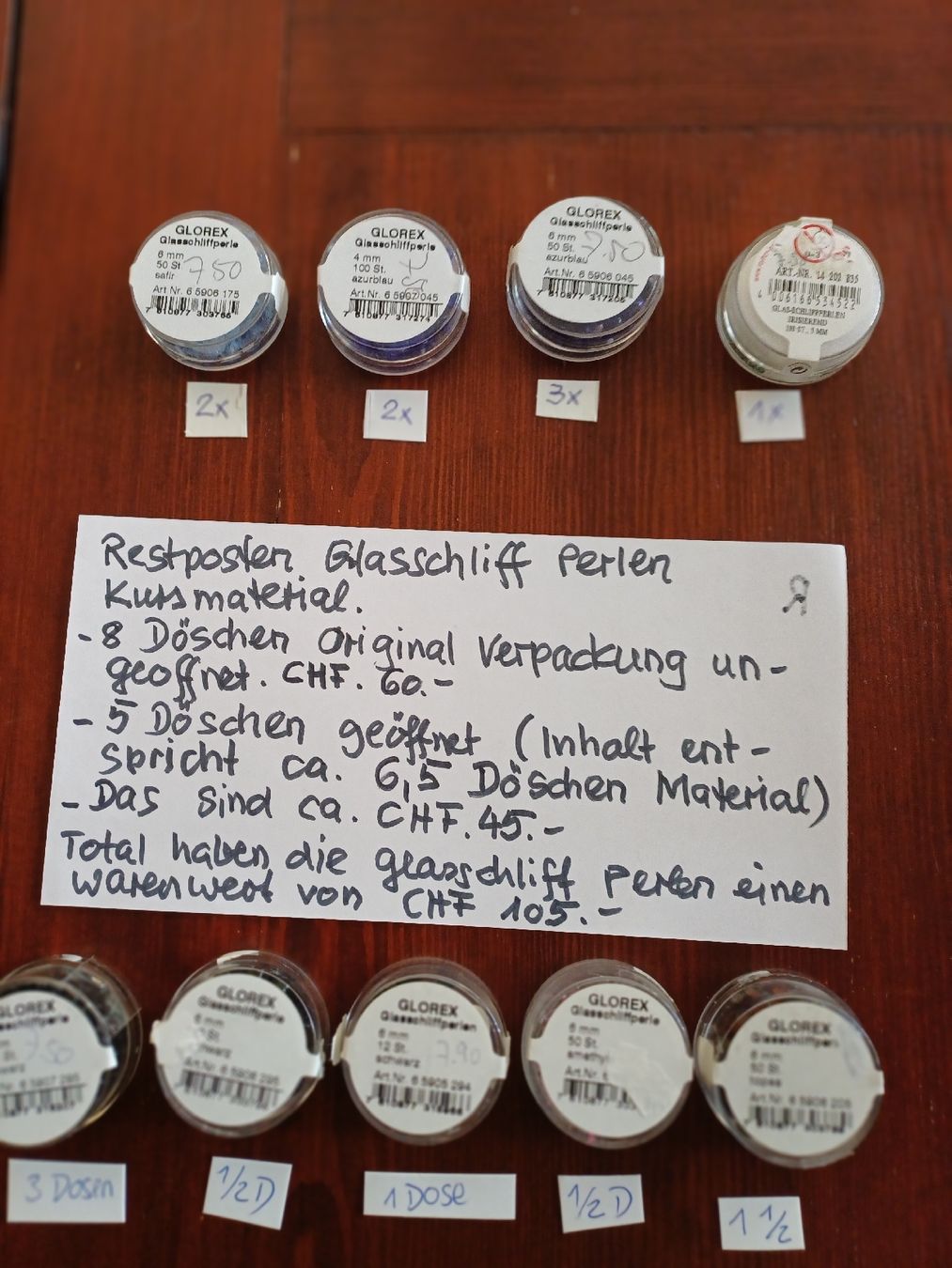 Perle (finte): Glasschliff Perlen Kursmaterial – Nuovo (secondo la descrizione) da Gächliwil venduto da lesidees 7