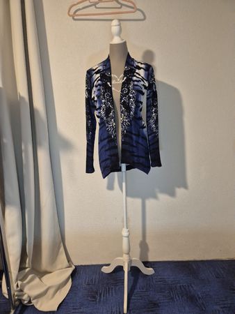 Hochwertige Cardigan Betty Barclay blau gemustert Grösse 38