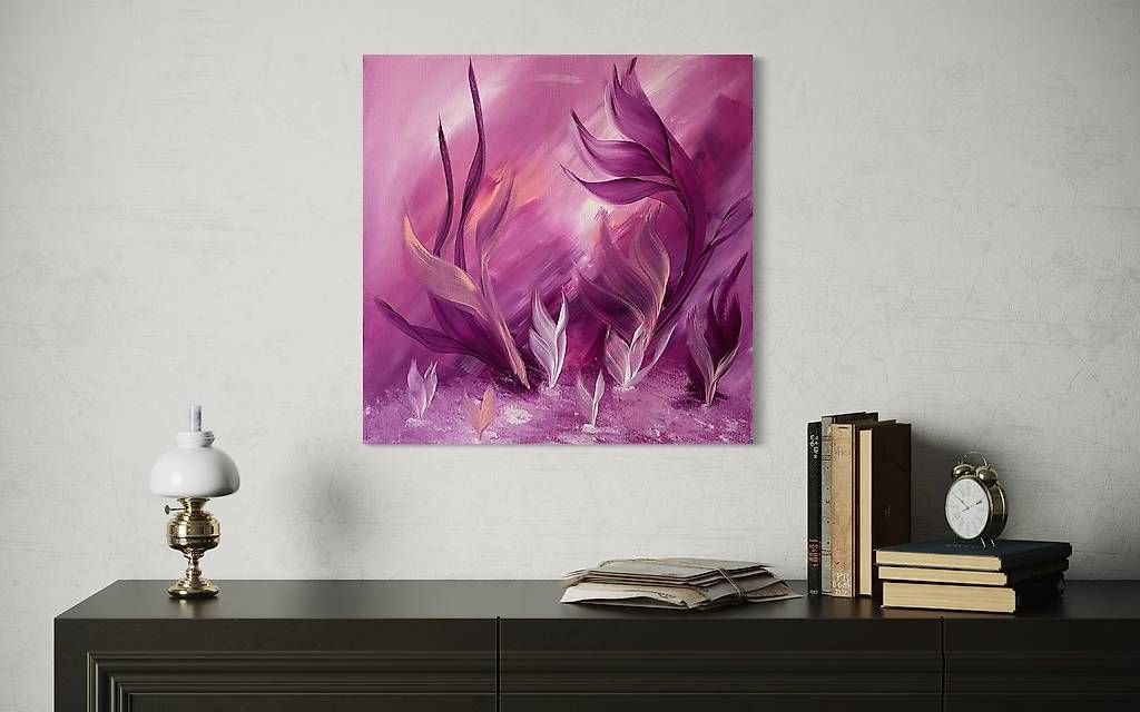Dipinti: 60x60cm Acryl-Bild "Blütenwald" – Nuovo e nell'imballaggio originale da Urdorf venduto da manuela4