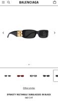 Balenciaga rectangle sunglasses in black New