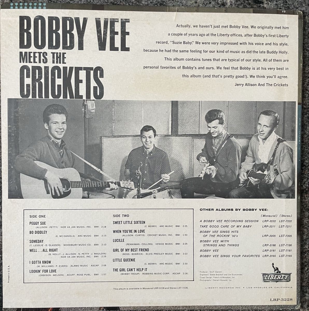 Dischi in vinile: Bobby Vee - meets the Crickets - Vinyl LP – Usato da Olten venduto da Bluespapst 1