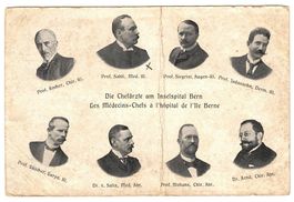 Karte Chefärzte am Inselspital ca. 1920 - Prof. Kocher etc.