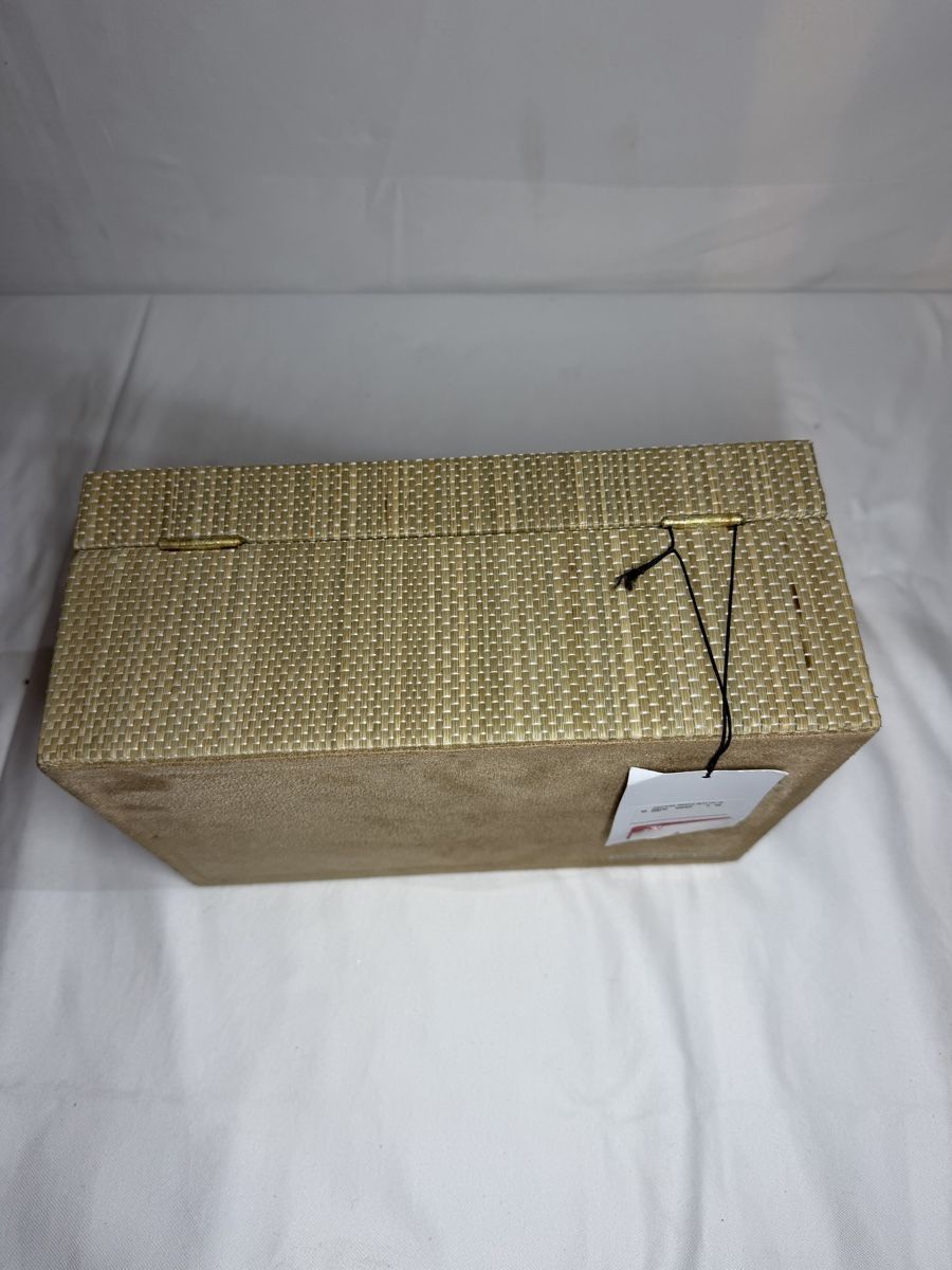 Casse di trasporto: Dekorative Aufbewahrungsbox goldfarben mit Textilfutter – Nuovo e nell'imballaggio originale da Oberwil BL venduto da Hariva 2