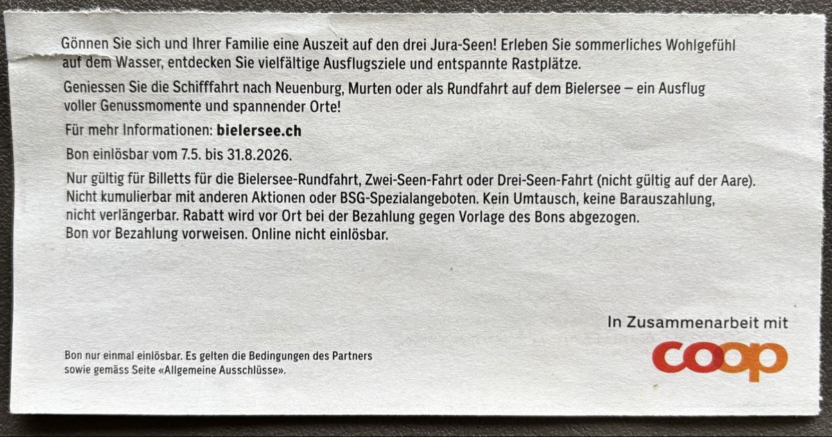 Biglietti: Bons Gutschein – Nuovo e nell'imballaggio originale da Farvagny-le-Petit venduto da Ganor 5