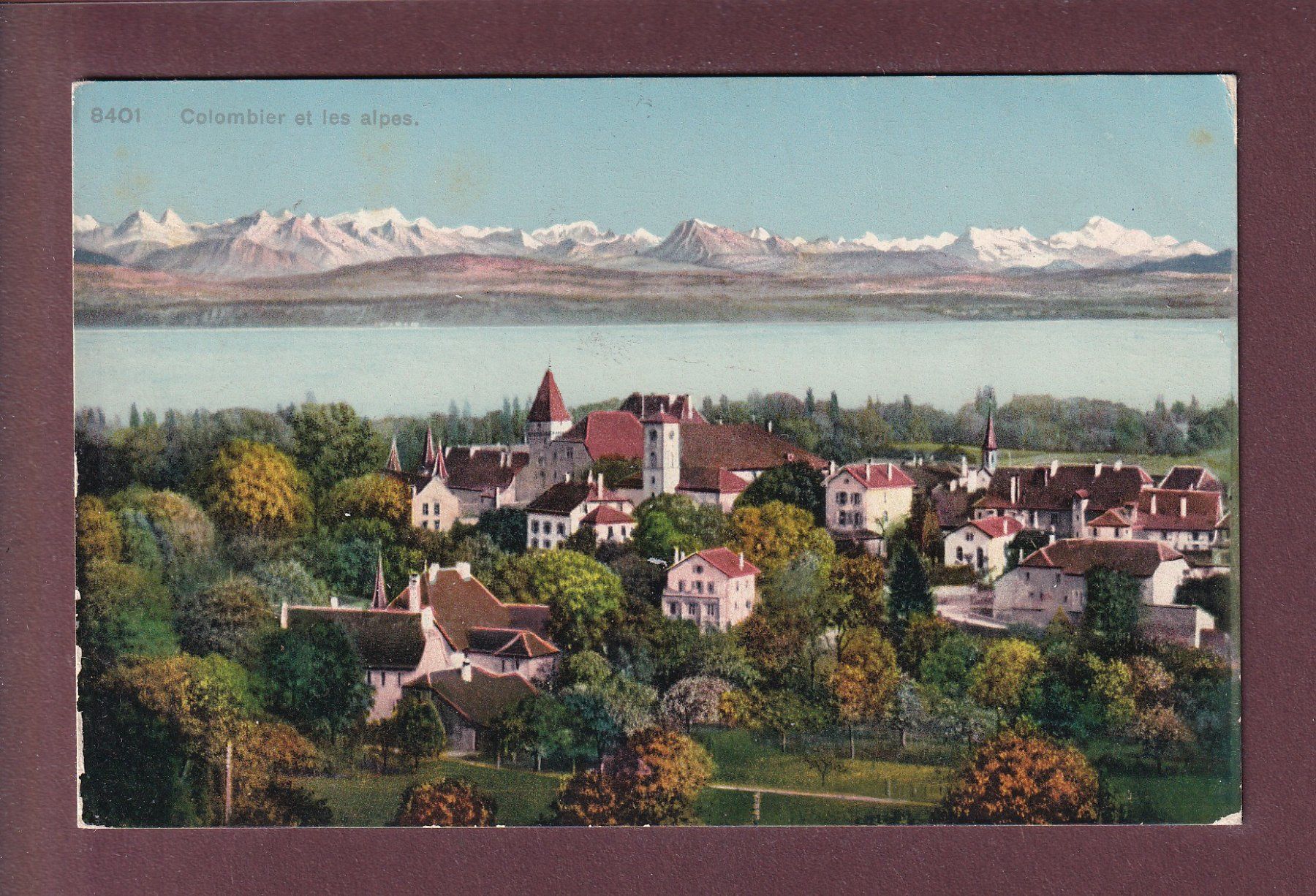 Ansichtskarten: COLOMBIER et les Alpes - 1909 Feldpost – Gebraucht aus Pully von nicecards