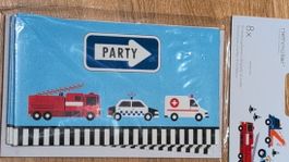 8x Party Einladung Fahrzeuge neu