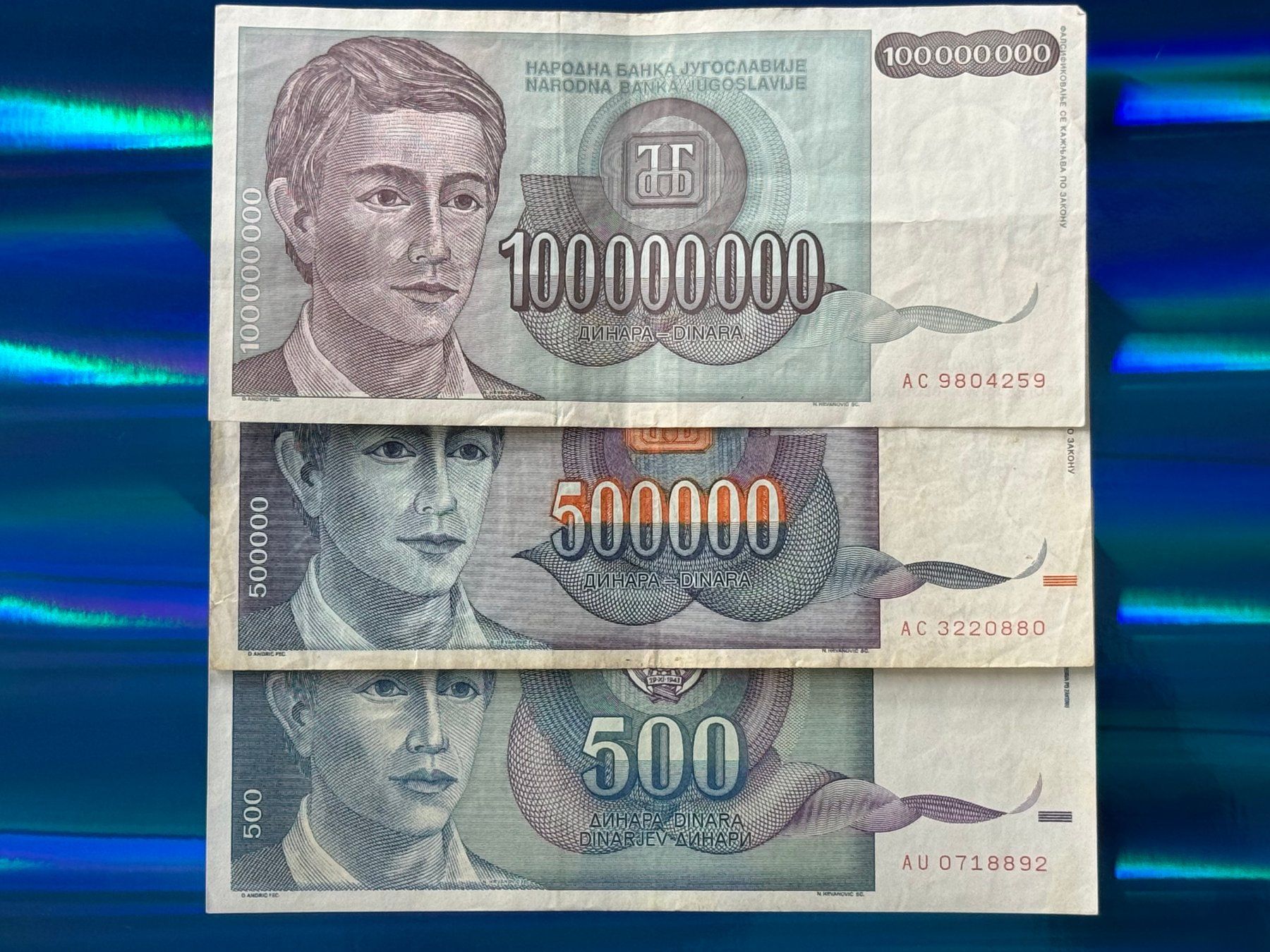 Banknoten: HYPERINFLATION - Belgrad 1990/93 - Jugoslawien - Dinara – Gebraucht aus Pfäffikon SZ von Sieben77 3
