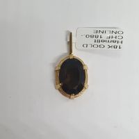 Echt 18K Gold - Hämatit Anhänger