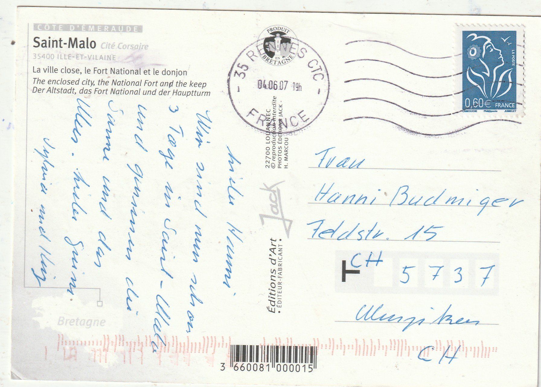 Cartoline postali: Schiff Saint Malo – Usato da Lumbrein venduto da made02 1