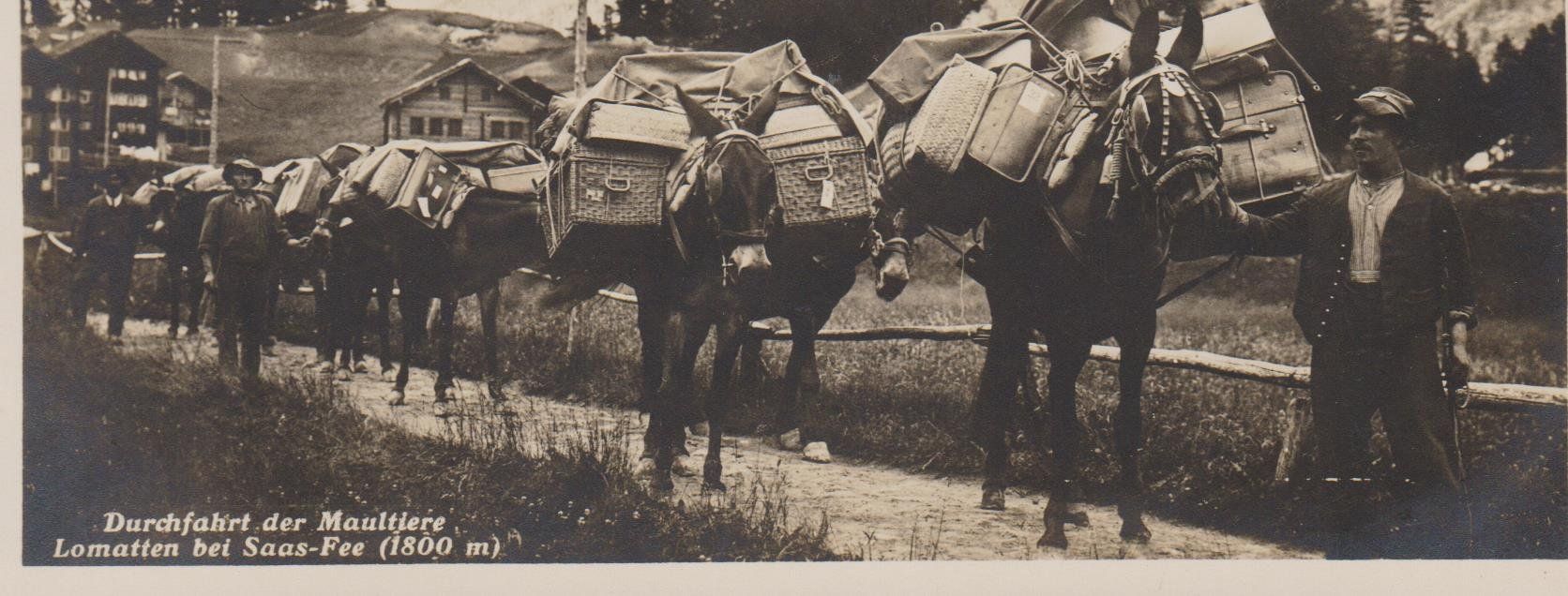 Cartoline postali: Lomatten bei Saas-Fee  VS    -   alte Ansichtskarte von 1930 – Usato da Vitznau venduto da Ropaku 1