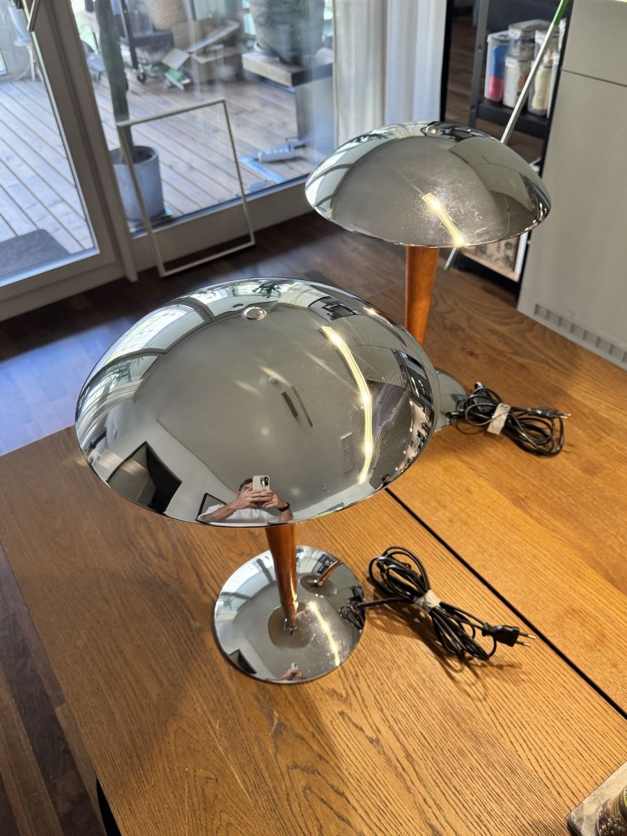 Lampade: 2x Mushroom Lampen Mid Century Chrom – Usato da Glattpark(Opfikon) venduto da ale_mg8x