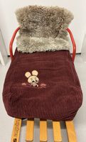 Lammfell Fussack ohne Öffnungen für Kinderwagen