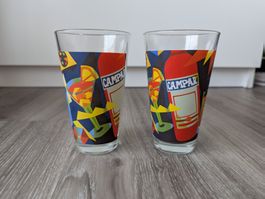 2x Vintage CAMPARI Trinkgläser