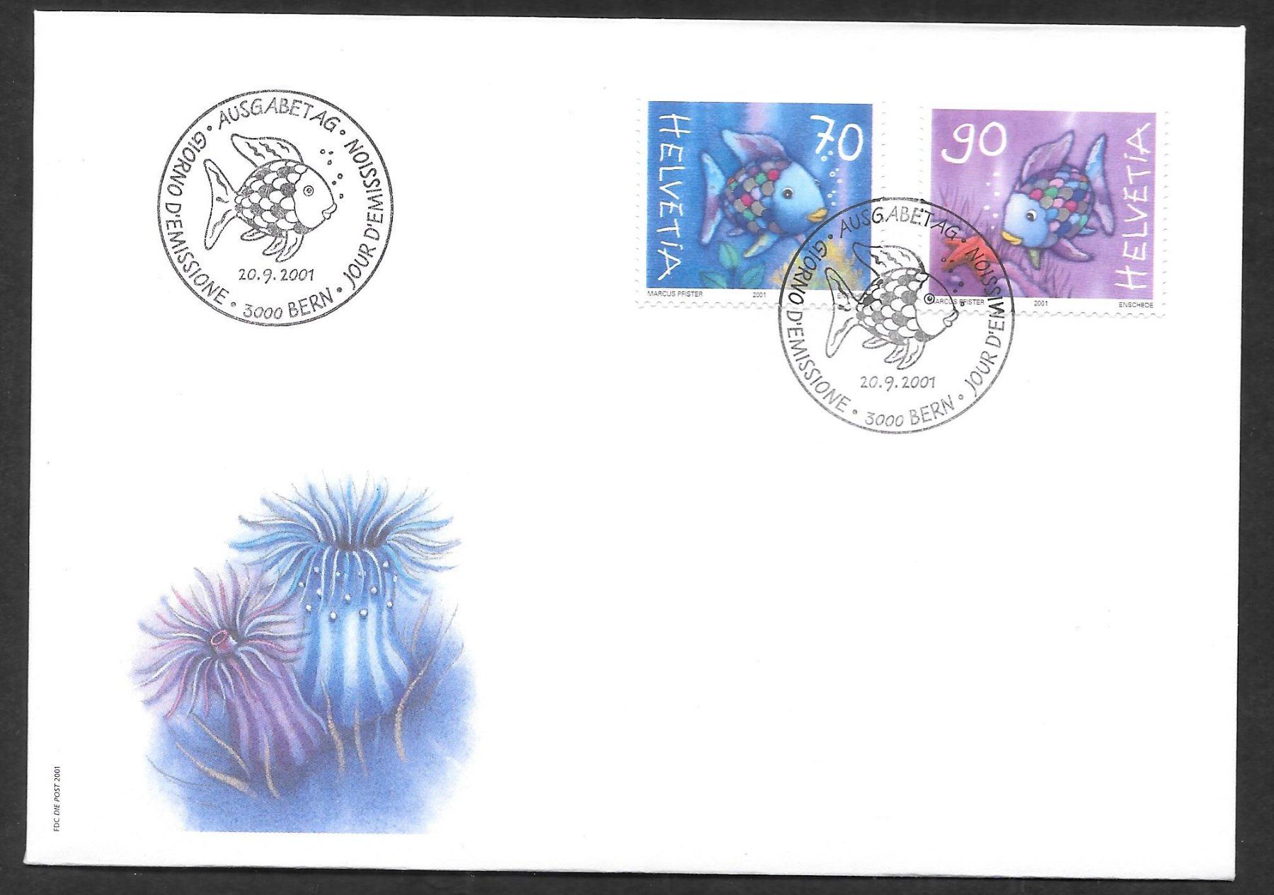 Alle Briefmarken: FDC Serie 1027-1028 Regenbogenfisch ET 20.9.2001 – Neu (gemäss Beschreibung) aus Olten von clotaldi