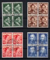 Pro Juventute 1941,  4er-Block Serie mit Zentrum-ʘ
