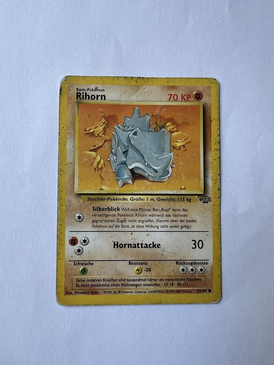 Pokémon Sammelbilder & Trading cards: Pokemonkarte Rihorn Jungle – Gebraucht aus Willisau von Neiro77