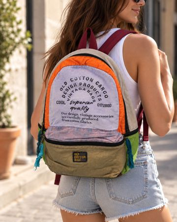 Rucksack Old Cotton Cargo bunt Baumwolle mehrfarbig