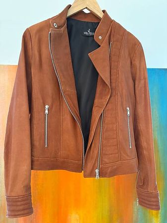 Lederjacke (100% Leder, Vera Pelle, Italy) braun Gr. S