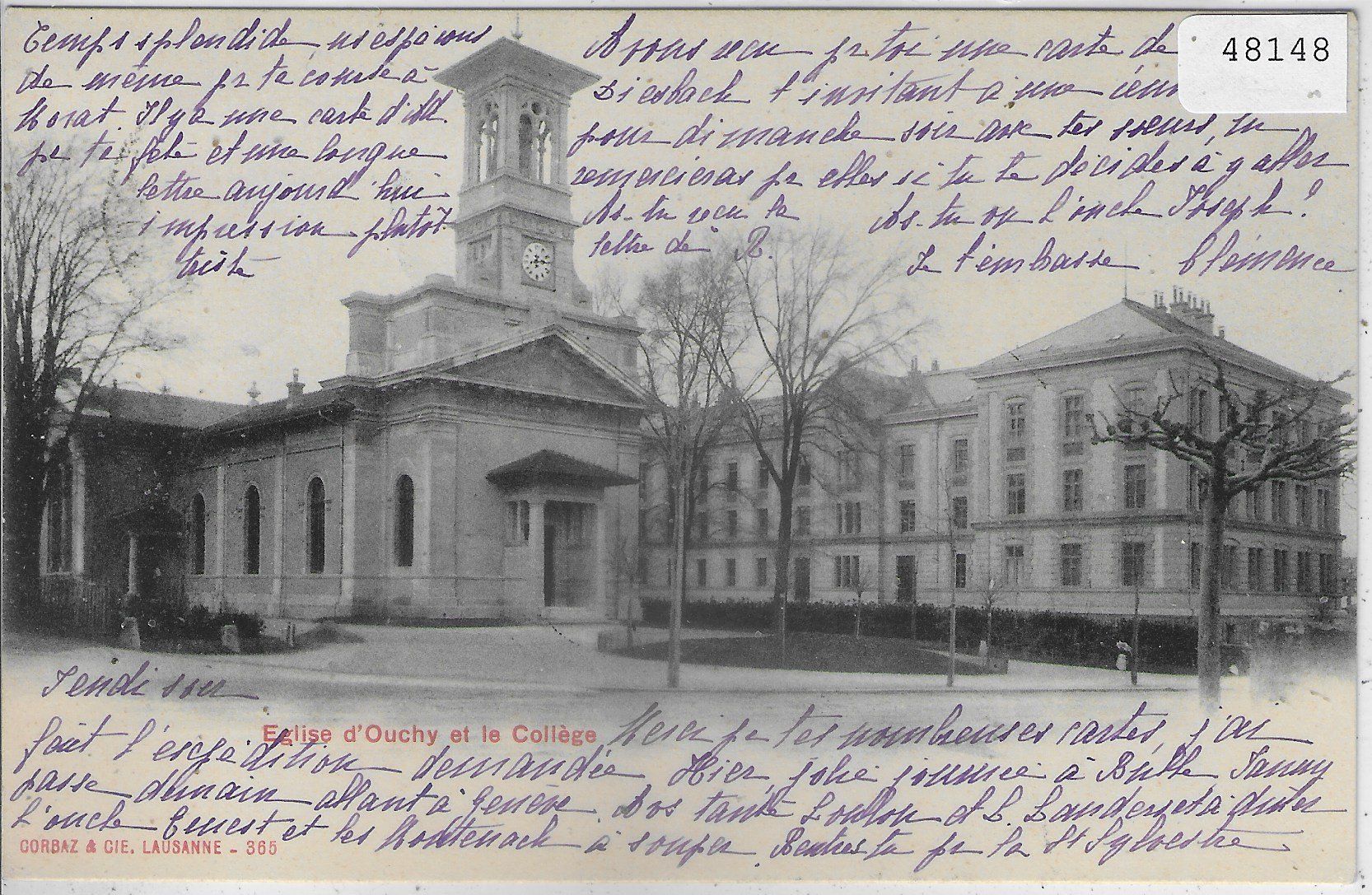 Ansichtskarten: Eglise d'Ouchy et le College – Gebraucht aus Ettingen von Kartenplanet