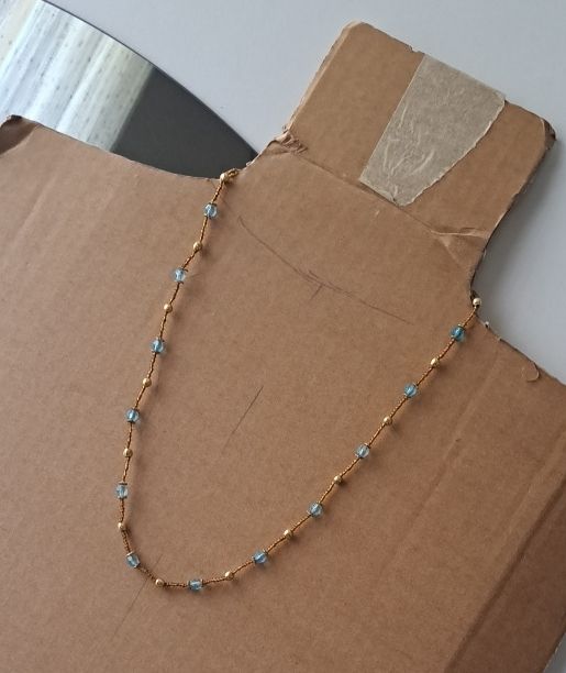 Catenine: Chic Beaded Necklace - Gold & Sky Blue - Spring Style Access – Nuovo (secondo la descrizione) da Bern venduto da mahilini