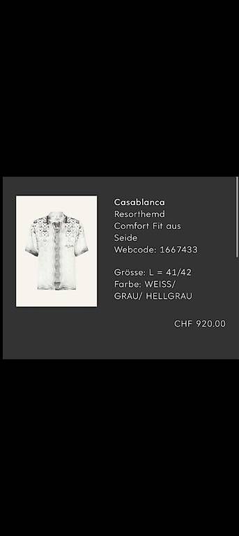 Camicie: Herrenhemd der Marke Casablanca Paris – Usato da Wattwil venduto da Rainbow412 2