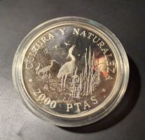 Silbermünze Spanien 1994 2000 Pesetas Juan Carlos I