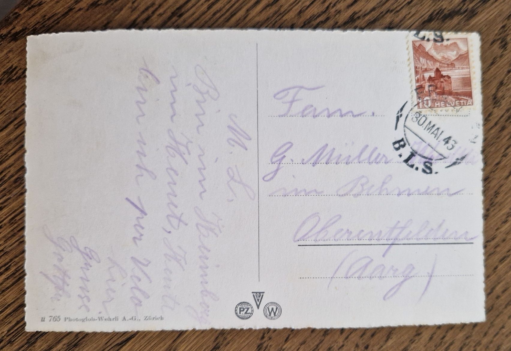 Cartoline postali: Frutigen 1946, seltener BLS Stempel – Usato da Ebikon venduto da Donar50 1