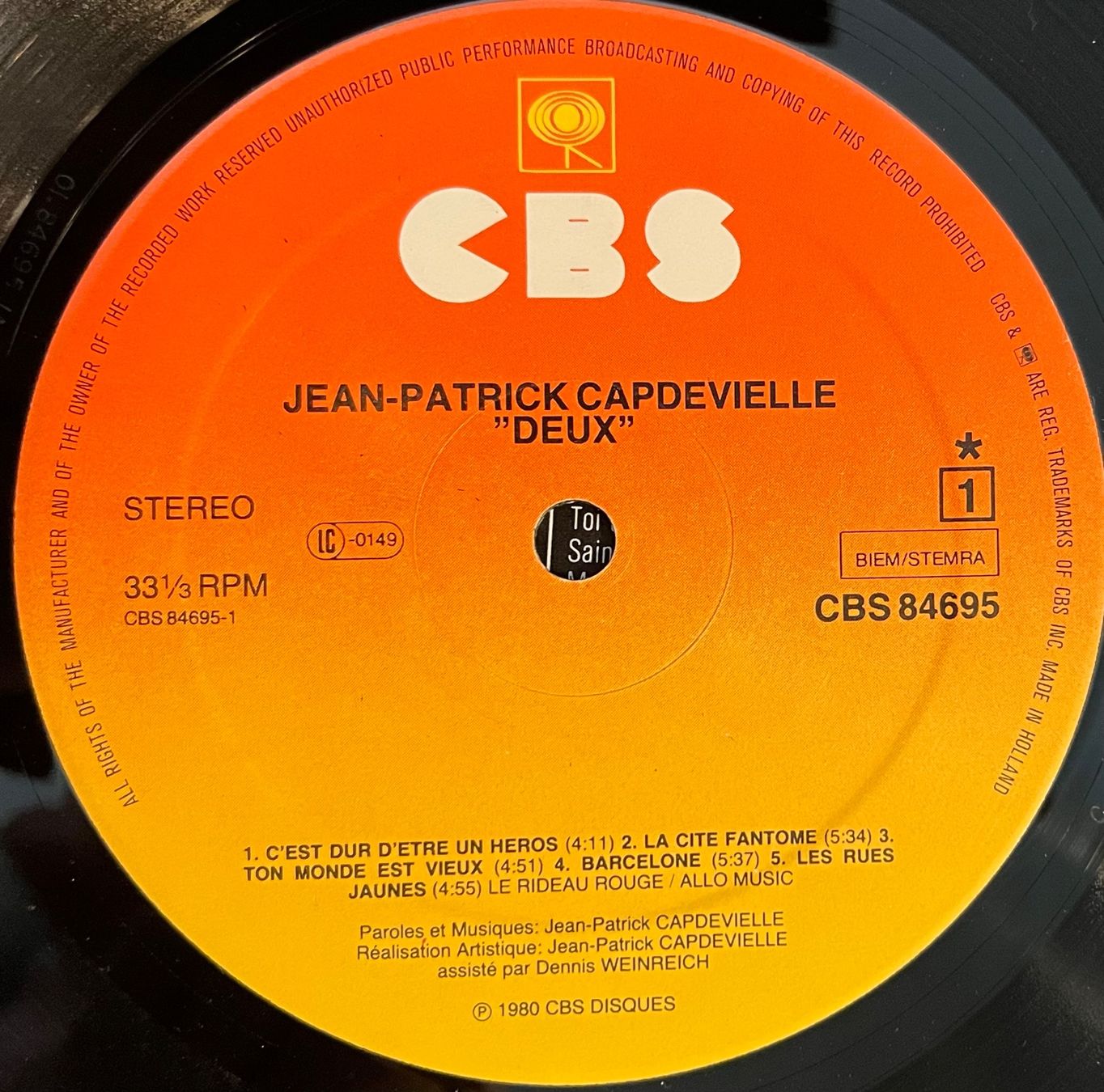 Vinyles: JEAN-PATRICK CAPDEVIELLE - 2 - 33 Tours – D'occasion à Bussigny par vinyl-pas-cher 2