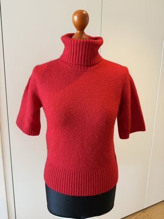 Pullover mit Rollkragen rot Gr S Kurzarm guter Zustand