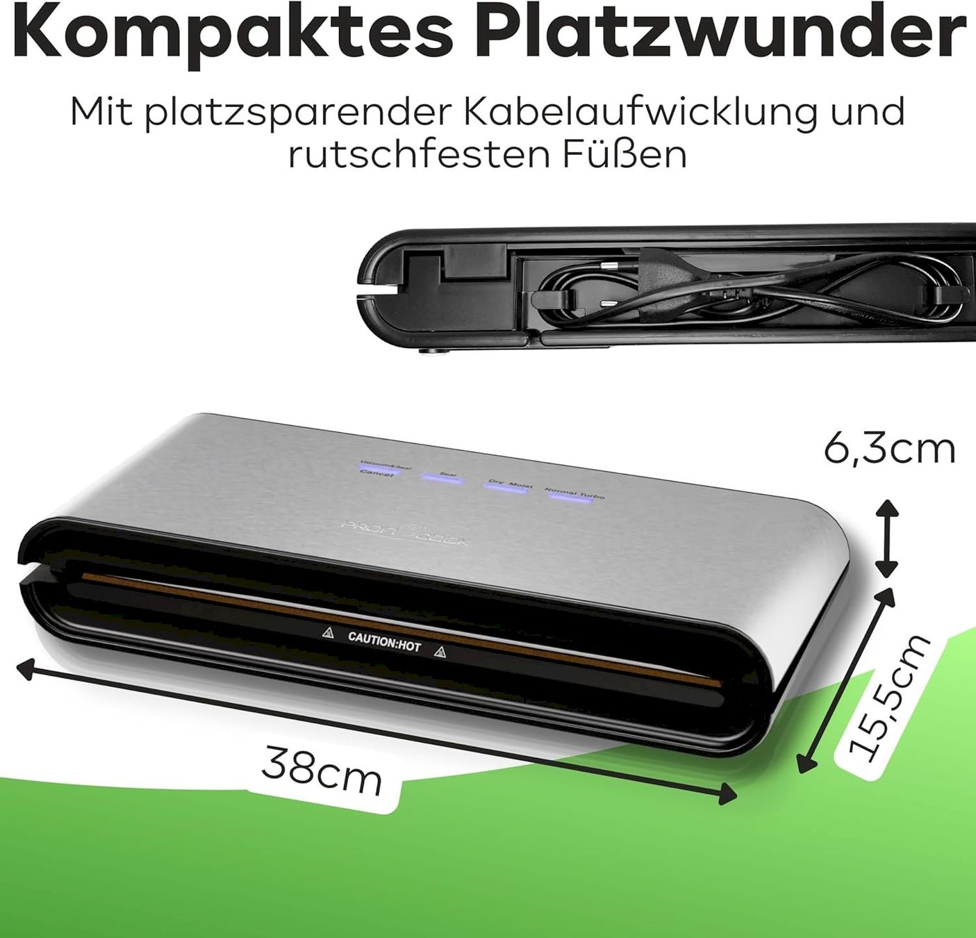 Elettrodomestici da cucina: ProfiCook PC-VK 1080 Vakuumiergerät – Nuovo e nell'imballaggio originale da Bottighofen venduto da zaap 7