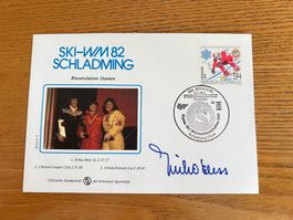 Sonderbrief SKI-WM 82 Riesenslalom Damen mit Unterschrift