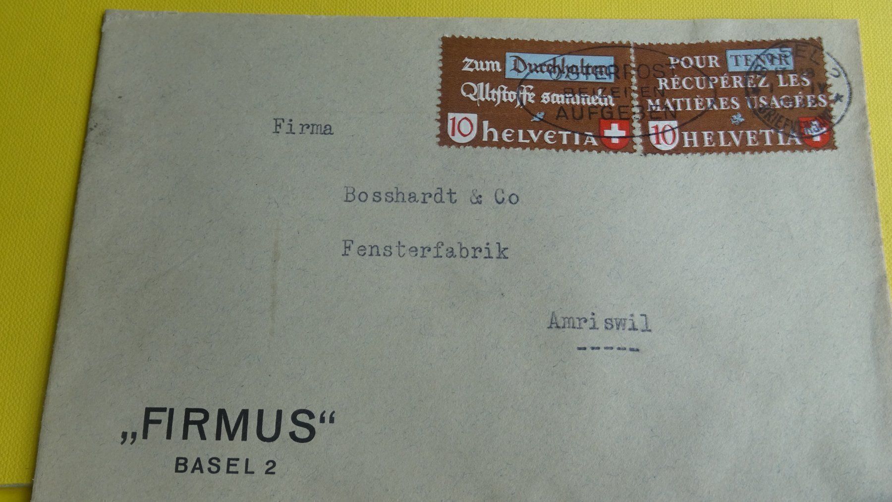 Alle Briefmarken: I.IV.42. ALTSTOFFBRIEF – Gebraucht aus Eschenbach SG von eDaisy
