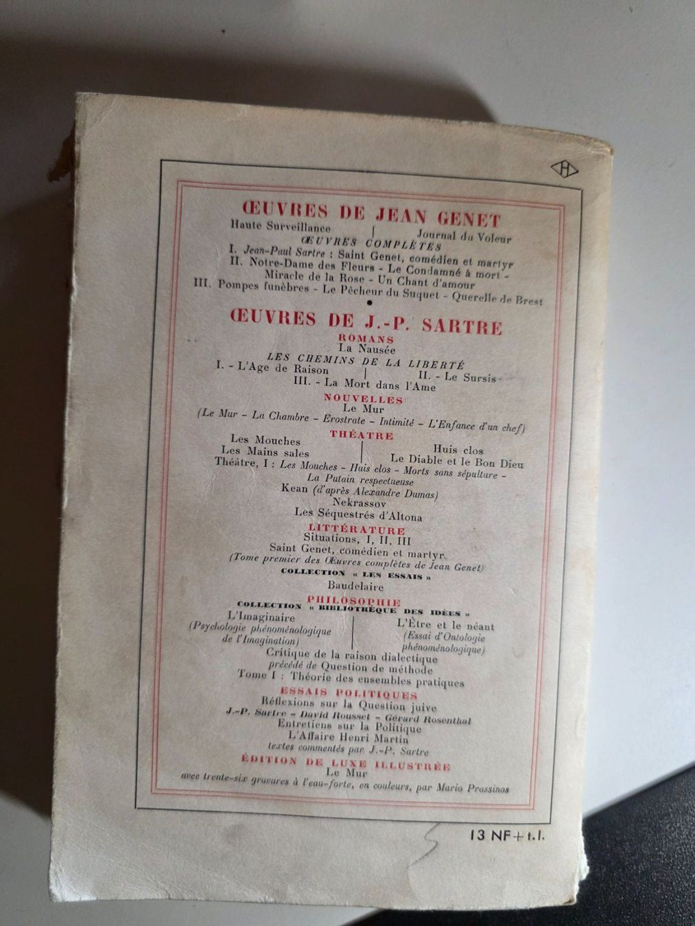 Bücher: Jean Genet - Oeuvres Complète - Notre Dame - 1951 – Gebraucht aus Walterswil BE von Lonitti 6