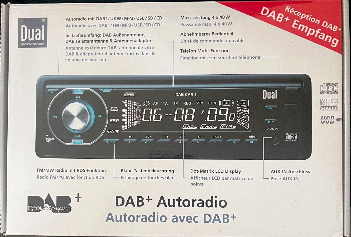 Radio: DAB Autoradio – Nuovo e nell'imballaggio originale da Mühlau venduto da Dienne