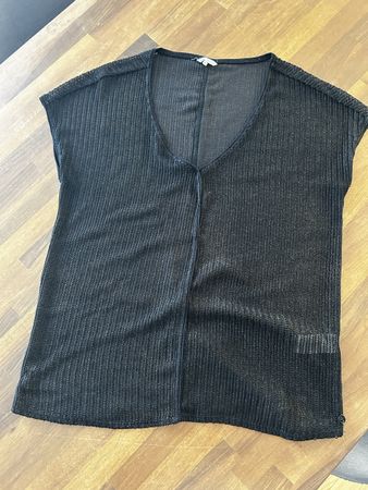 Distrikt Nørrebro Glitzer Strick-Top Schwarz/Gold XL – NEU!
