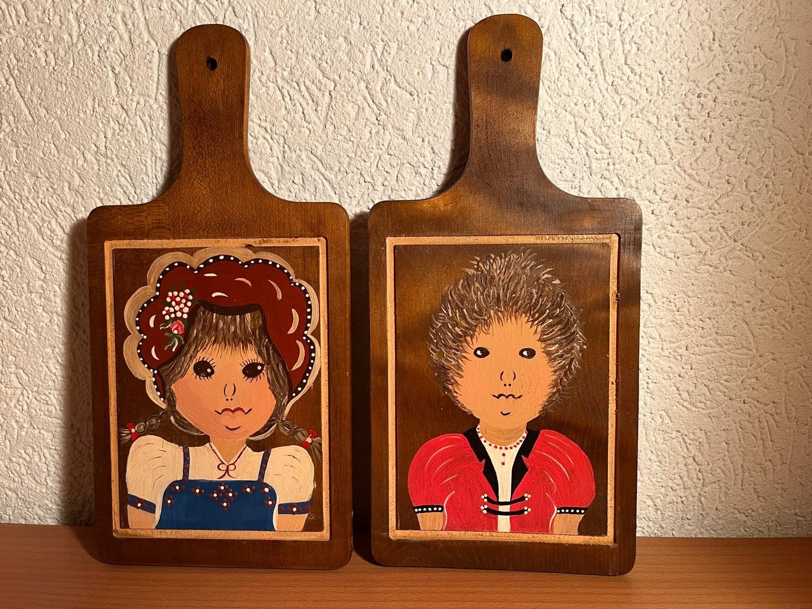 Articoli in legno: Wand-Holzbrett mit Bauernmalerei, Paar – Usato da Schaffhausen venduto da Daco5 1