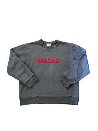 Adidas, pull vintage gris/vert, vintage